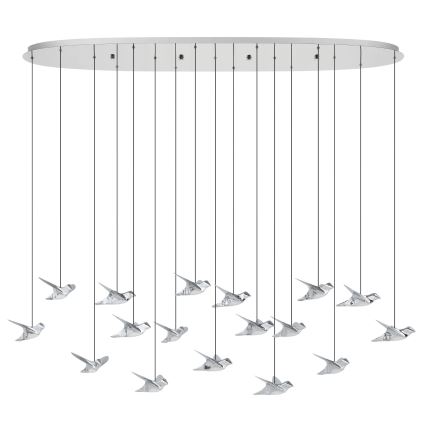 Eglo - Dimbare LED hanglamp aan een koord 17xLED/3W/230V 3000K glanzend chroom