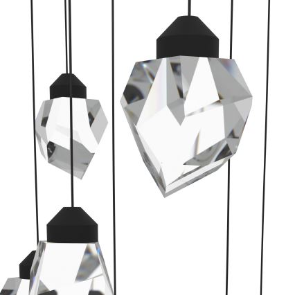 Eglo - Dimbare LED hanglamp aan een koord 10xLED/3W/230V 3000K zwart/doorzichtig