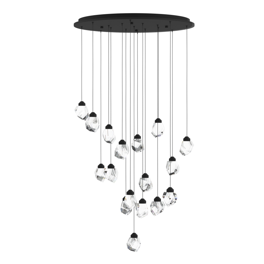 Eglo - Dimbare LED hanglamp aan een koord 17xLED/3W/230V 3000K zwart/doorzichtig