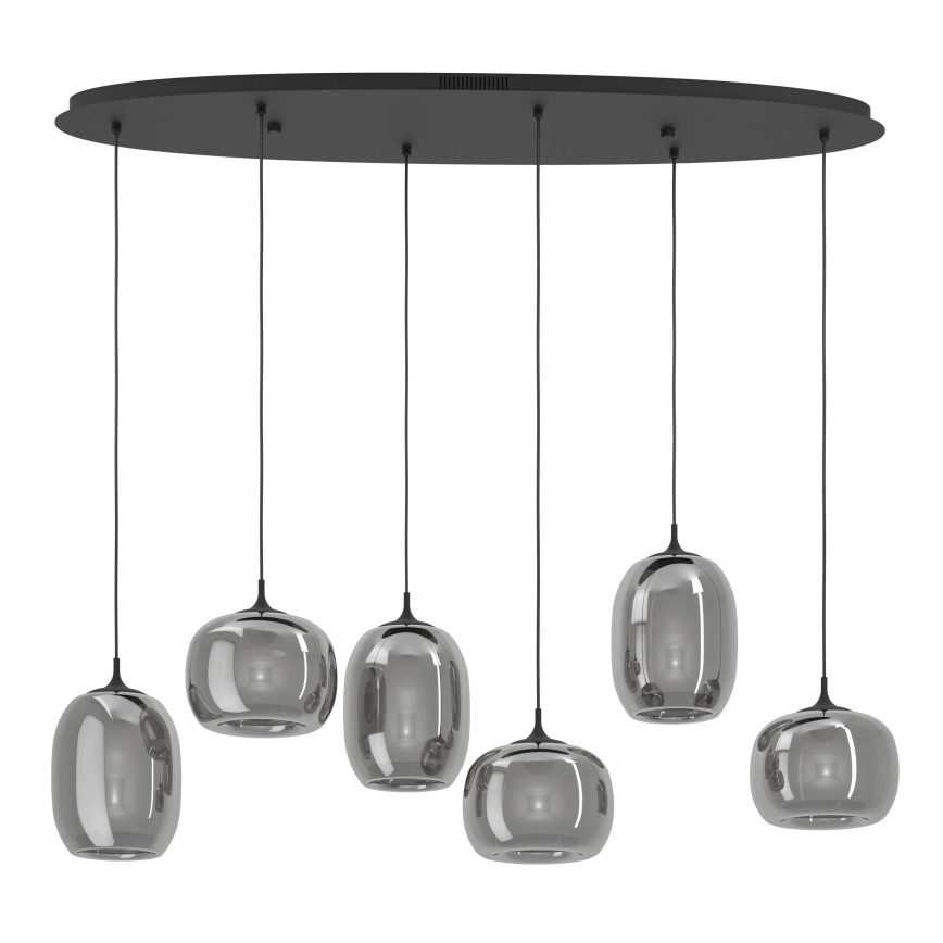 Eglo - Dimbare LED hanglamp aan een koord 6xLED/3,7W/230V 2700-6500K gerookt + afstandsbediening