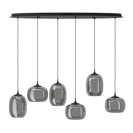 Eglo - Dimbare LED hanglamp aan een koord 6xLED/3,7W/230V 2700-6500K gerookt + afstandsbediening