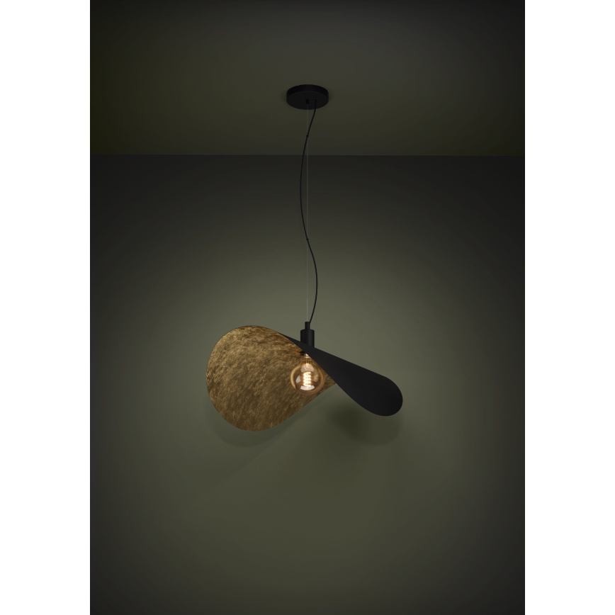 Eglo - Hanglamp aan een koord 1xE27/40W/230V 80 cm zwart/goud