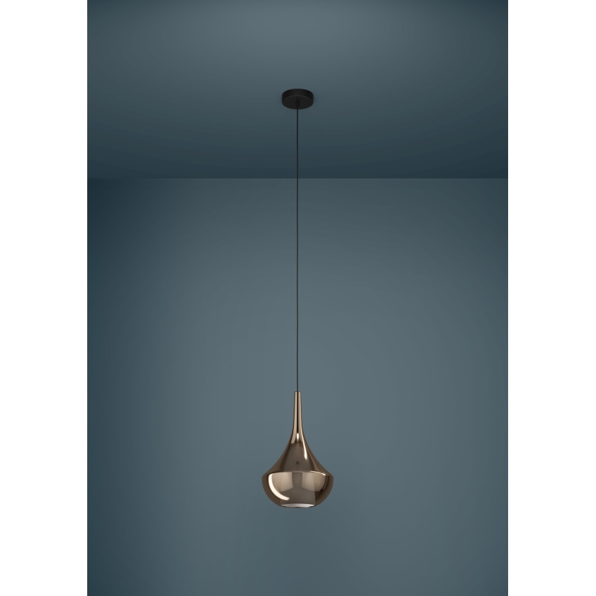 Eglo - Hanglamp aan kabel 1xE27/28W/230V koperkleurig