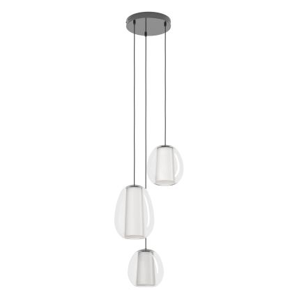 Eglo - LED Dimbare hanglamp aan kabel LED/7W/230V + 2xLED/5,5W + 3xLED/1,6W 2200-6500K zwart chroom