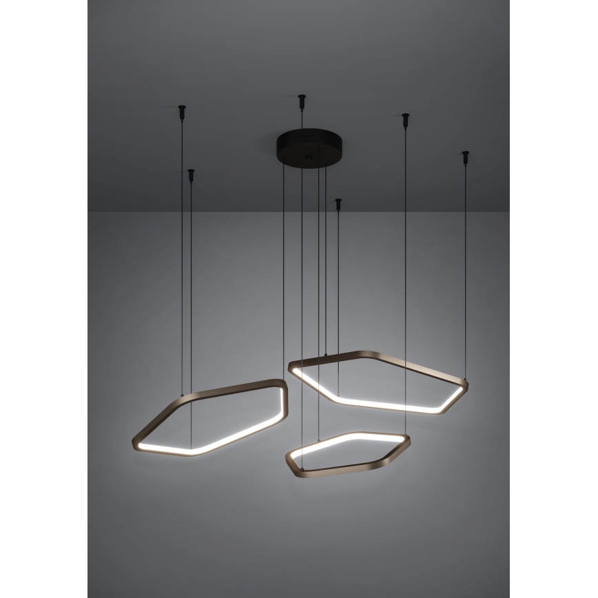 Eglo - dimbare LED-hanglamp aan kabel LED/50W/230V messing + afstandsbediening