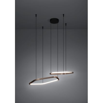 Eglo - LED dimbare hanglamp aan kabel LED/30W/230V messing + afstandsbediening