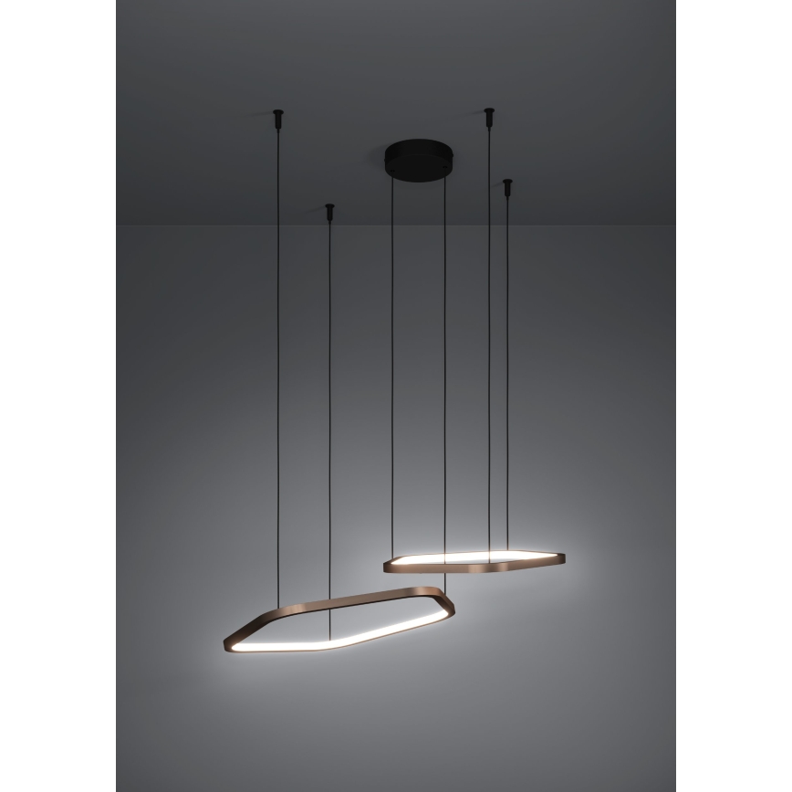 Eglo - LED dimbare hanglamp aan kabel LED/30W/230V messing + afstandsbediening