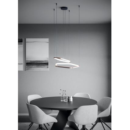 Eglo - Dimbare LED-pendellamp met kabel LED/30W/230V 2200-6500K messing + afstandsbediening