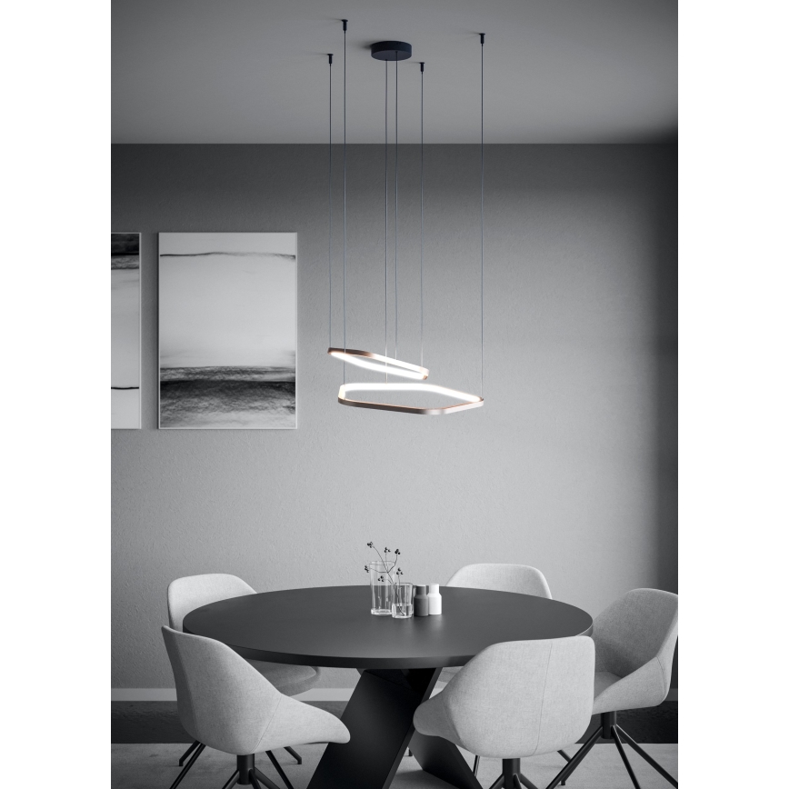 Eglo - Dimbare LED-pendellamp met kabel LED/30W/230V 2200-6500K messing + afstandsbediening