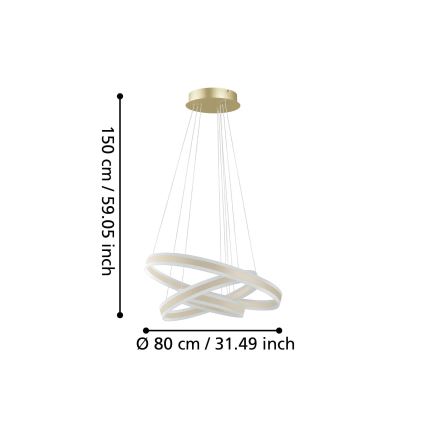 Eglo - Dimbare LED hanglamp aan een koord LED/78W/230V + LED/70W + LED/34W
