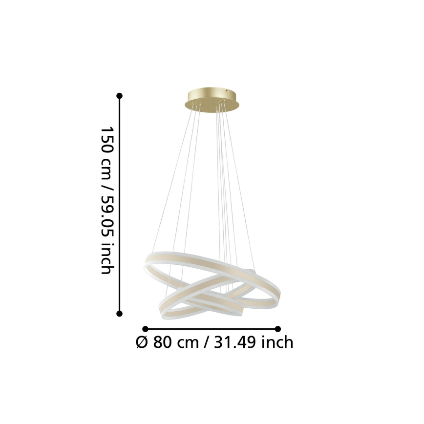 Eglo - Dimbare LED hanglamp aan een koord LED/78W/230V + LED/70W + LED/34W