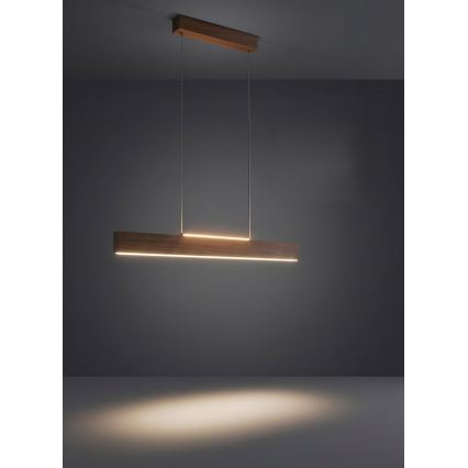 Eglo - LED-dimbare hanglamp aan kabel LED/21W/230V + LED/8,4W walnoot