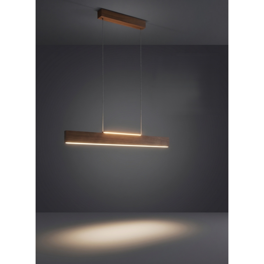 Eglo - LED-dimbare hanglamp aan kabel LED/21W/230V + LED/8,4W walnoot