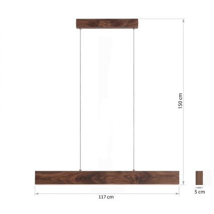Eglo - LED-dimbare hanglamp aan kabel LED/21W/230V + LED/8,4W walnoot