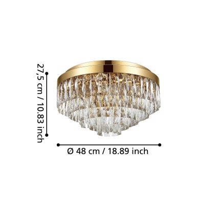 Eglo - Plafond Lamp 8xE14/40W/230V goud