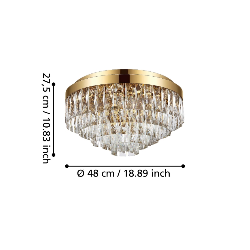 Eglo - Plafond Lamp 8xE14/40W/230V goud