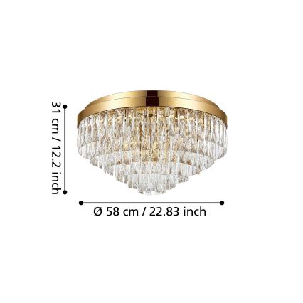Eglo - Plafond Lamp 11xE14/40W/230V goud
