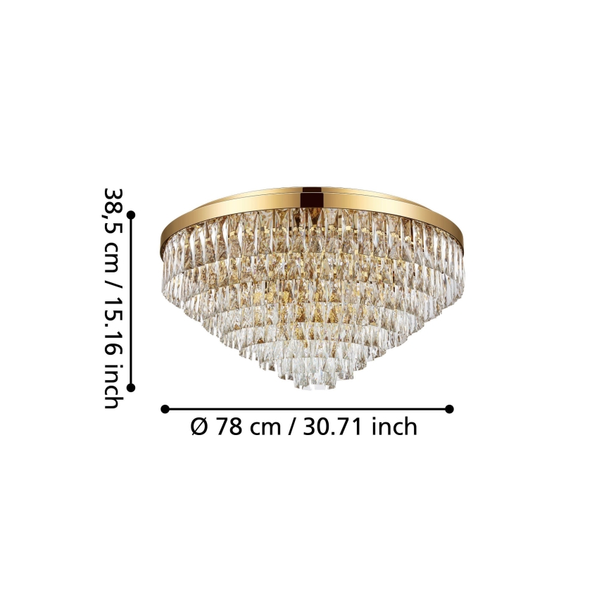 Eglo 39459 - Plafondlamp VALPARAISO 16xE14/40W/230V goudkleurig