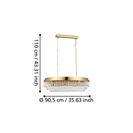 Eglo - Hanglamp aan een ketting 10xE14/40W/230V goud