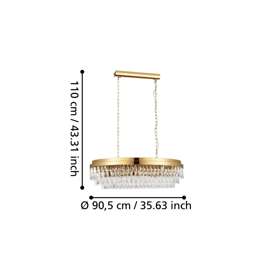 Eglo - Hanglamp aan een ketting 10xE14/40W/230V goud