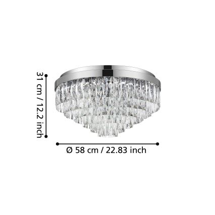 Eglo 39491 - Plafondlamp VALPARAISO 11xE14/40W/230V glanzend chroom