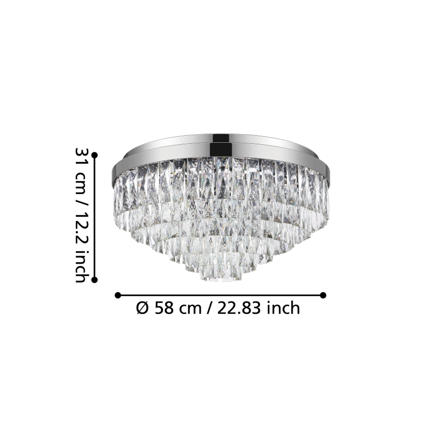 Eglo 39491 - Plafondlamp VALPARAISO 11xE14/40W/230V glanzend chroom
