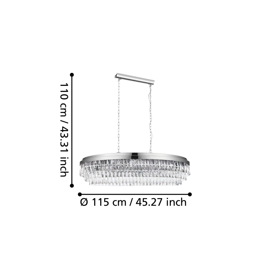 Eglo - Hanglamp aan een ketting 13xE14/40W/230V glanzend chroom