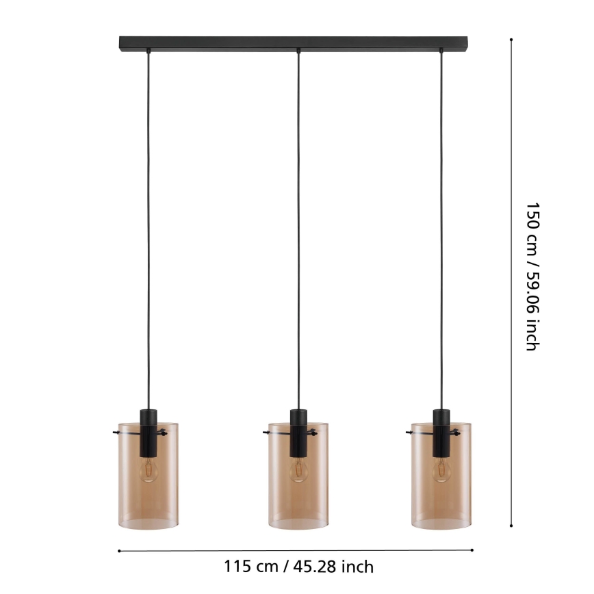 Eglo - Hanglamp aan een koord 3xE27/40W/230V
