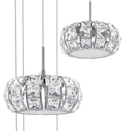 Eglo - Dimbare Kristallen LED Hanglamp aan een koord 17xLED/4,5W/230V