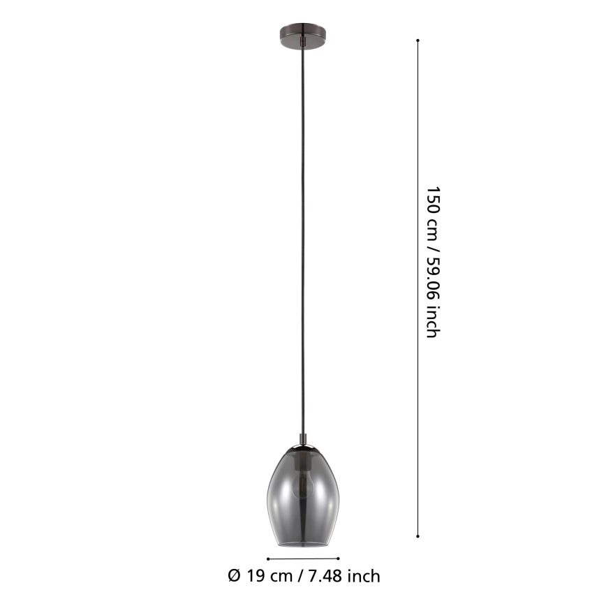 Eglo - Hanglamp aan een koord 1xE27/60W/230V gerookt