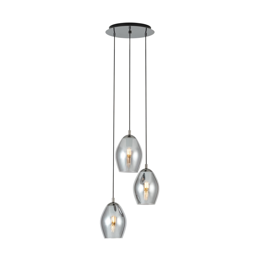 Eglo - Hanglamp aan een koord 3xE27/60W/230V gerookt