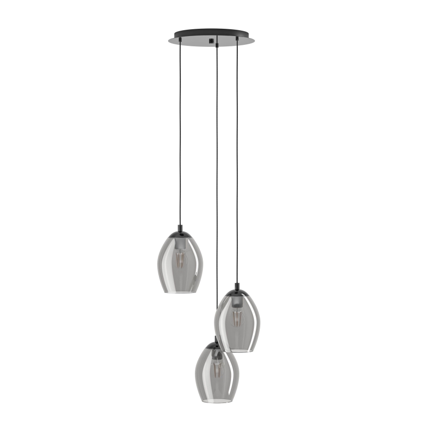 Eglo - Hanglamp aan een koord 3xE27/60W/230V gerookt