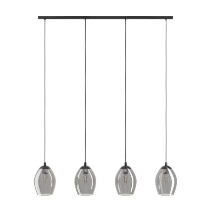 Eglo - Hanglamp aan een koord 4xE27/60W/230V gerookt