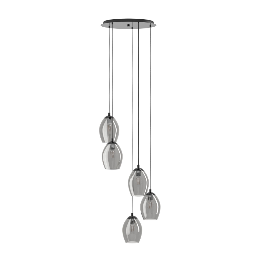 Eglo - Hanglamp aan een koord 5xE27/60W/230V gerookt