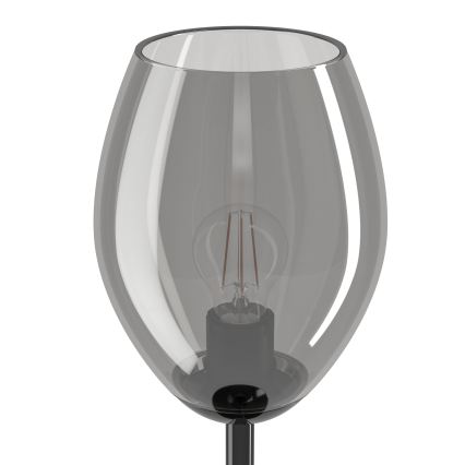 Eglo - Tafellamp 1xE27/60W/230V zwart/rookglas
