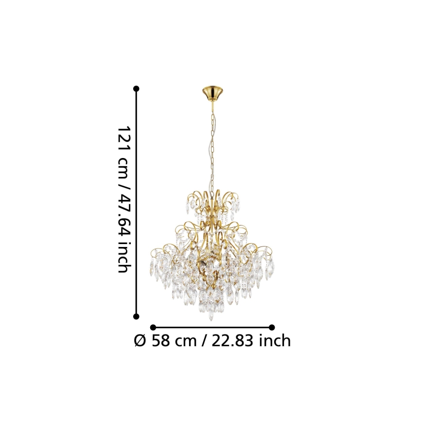 Eglo - Hanglamp aan een ketting 5xE14/25W/230V goud