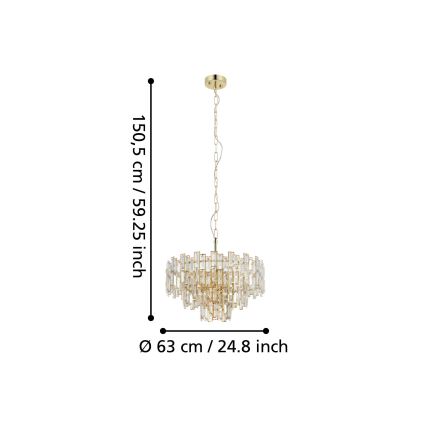 Eglo - Hanglamp aan een ketting 10xE14/25W/230V d. 63 cm