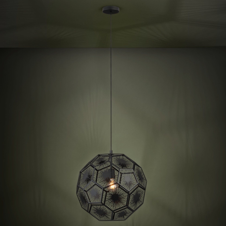 Eglo 39619 - Hanglamp aan een koord 1xE27/60W/230V diameter 50 cm zwart