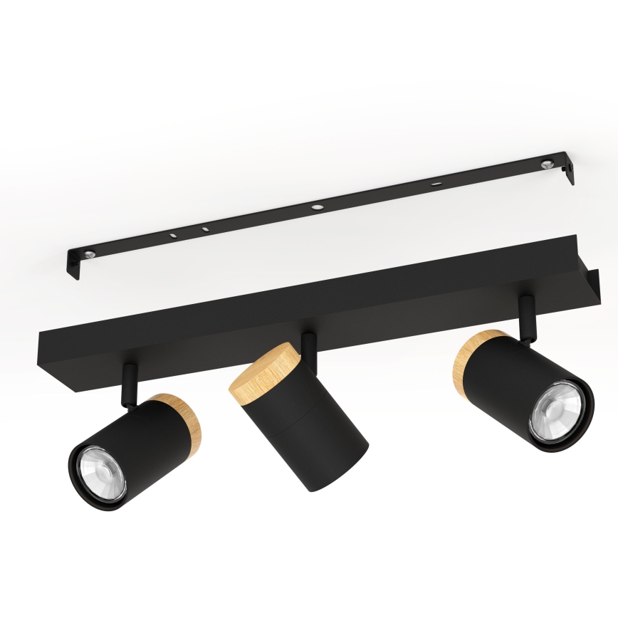 Eglo - LED spot 3xGU10/4,5W/230V 3000K zwart/bruin
