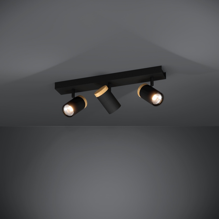 Eglo - LED spot 3xGU10/4,5W/230V 3000K zwart/bruin