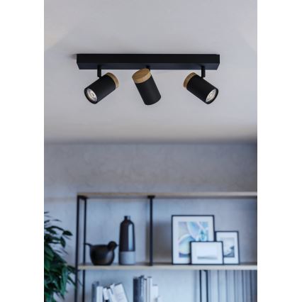Eglo - LED spot 3xGU10/4,5W/230V 3000K zwart/bruin