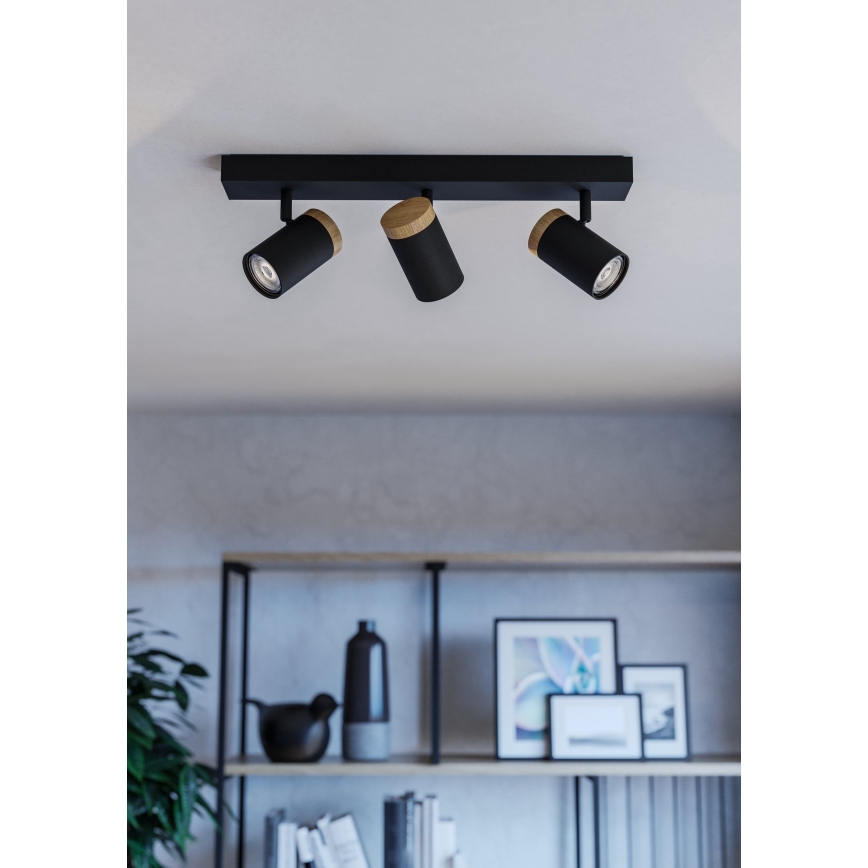Eglo - LED spot 3xGU10/4,5W/230V 3000K zwart/bruin