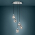 Eglo 39682 - BREGALLA hanglamp aan kabel, 5xE27/40W/230V, zwart/gerookt glas