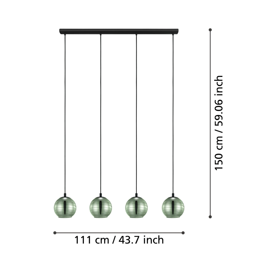 Eglo - Hanglamp aan een koord 4xE27/40W/230V