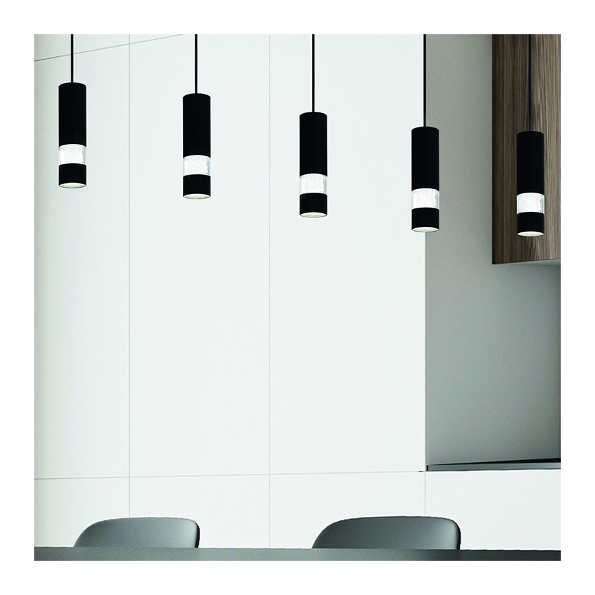 Eglo - LED Hanglamp aan een koord 5xGU10/4,6W/230V zwart