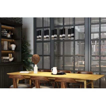 Eglo - LED Hanglamp aan een koord 10xGU10/4,6W/230V zwart