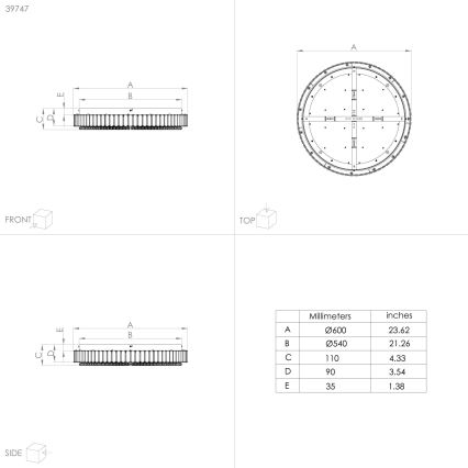 Eglo - Dimbare LED plafondlamp LED/52,4W/230V