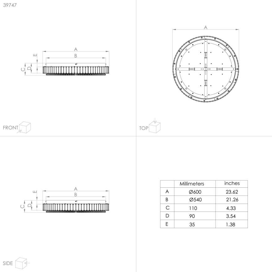 Eglo - Dimbare LED plafondlamp LED/52,4W/230V