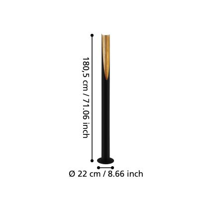 Eglo - Staande LED Lamp 1xGU10/4,7W/230V zwart/goud