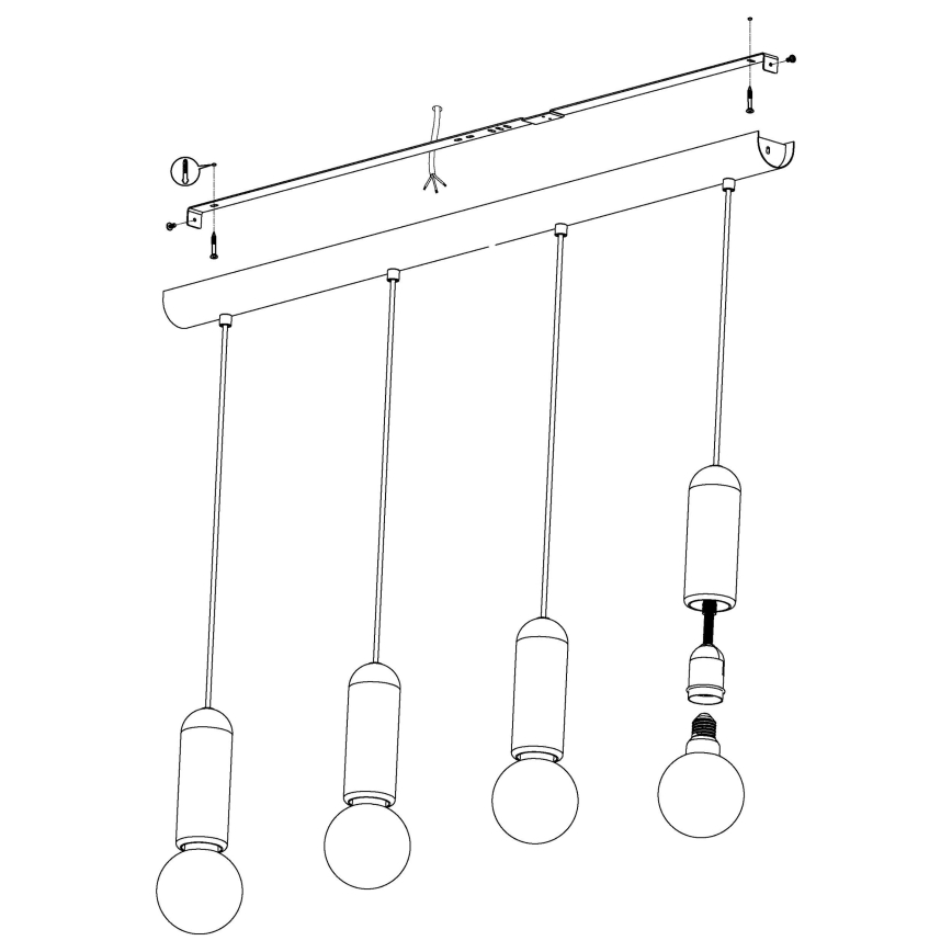 Eglo - Hanglamp aan koord 4xE27/40W/230V